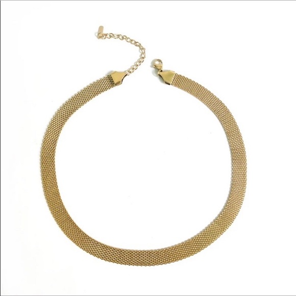 NEW 18K GOLD WIDE CHAIN CHOKER NECKLACE - Picture 5 of 6